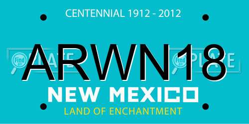 ARWN18 New Mexico License Plate