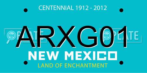 ARXG01 New Mexico License Plate