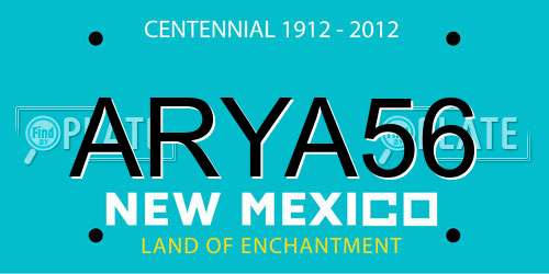 ARYA56 New Mexico License Plate