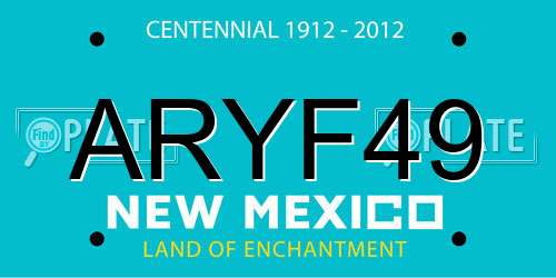 ARYF49 New Mexico License Plate