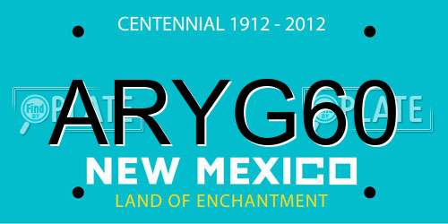 ARYG60 New Mexico License Plate