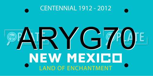 ARYG70 New Mexico License Plate