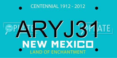 ARYJ31 New Mexico License Plate