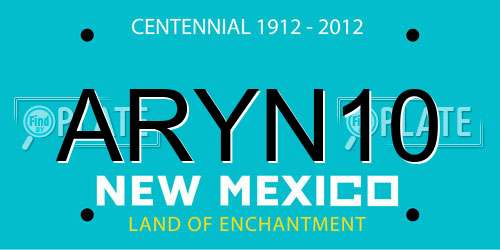 ARYN10 New Mexico License Plate
