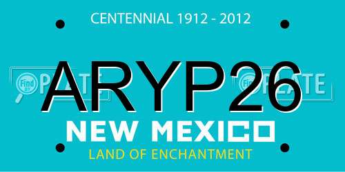 ARYP26 New Mexico License Plate