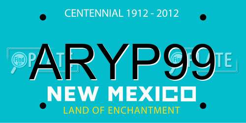 ARYP99 New Mexico License Plate