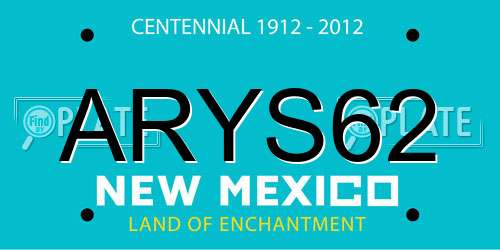 ARYS62 New Mexico License Plate