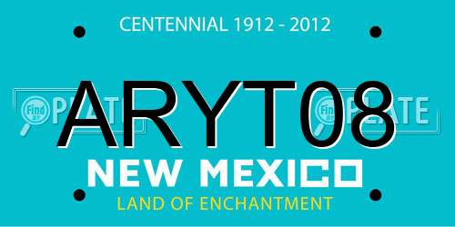 ARYT08 New Mexico License Plate