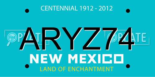 ARYZ74 New Mexico License Plate