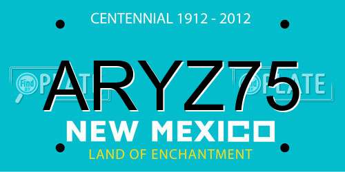 ARYZ75 New Mexico License Plate