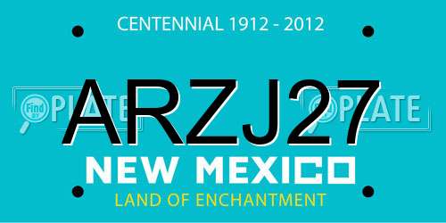 ARZJ27 New Mexico License Plate