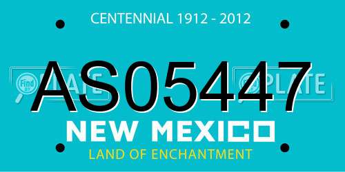 AS05447 New Mexico License Plate