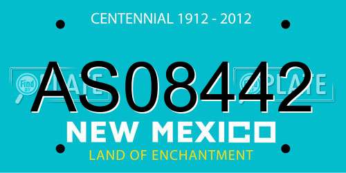 AS08442 New Mexico License Plate