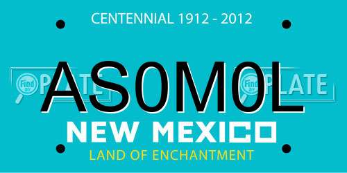 AS0M0L New Mexico License Plate