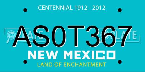 AS0T367 New Mexico License Plate