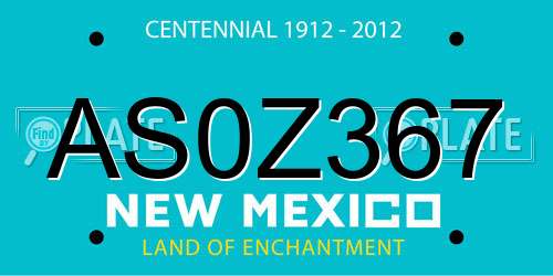 AS0Z367 New Mexico License Plate