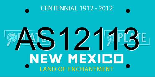 AS12113 New Mexico License Plate