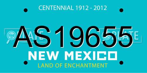 AS19655 New Mexico License Plate