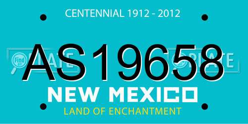 AS19658 New Mexico License Plate