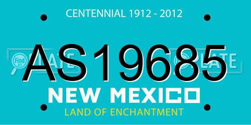 AS19685 New Mexico License Plate