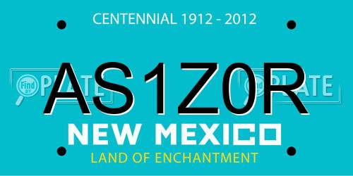 AS1Z0R New Mexico License Plate