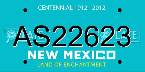 AS22623 New Mexico License Plate