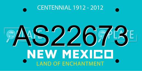 AS22673 New Mexico License Plate