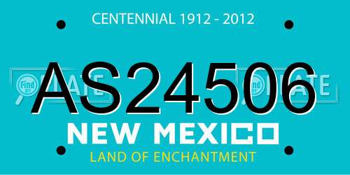 AS24506 New Mexico License Plate