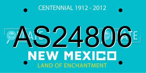 AS24806 New Mexico License Plate