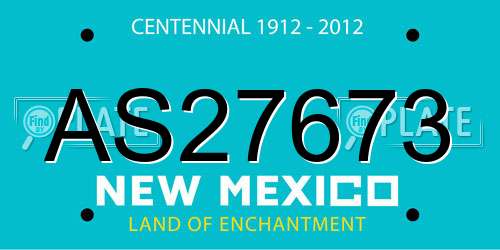 AS27673 New Mexico License Plate