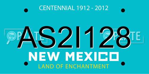 AS2I128 New Mexico License Plate