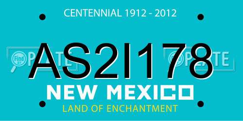 AS2I178 New Mexico License Plate