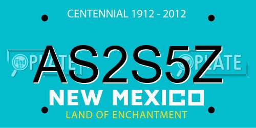 AS2S5Z New Mexico License Plate
