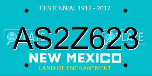 AS2Z623 New Mexico License Plate