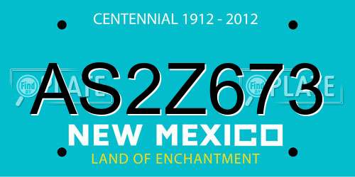 AS2Z673 New Mexico License Plate
