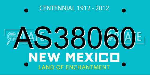 AS38060 New Mexico License Plate