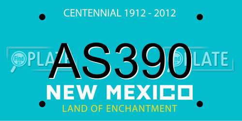 AS390 New Mexico License Plate