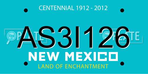 AS3I126 New Mexico License Plate