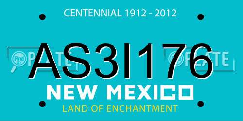 AS3I176 New Mexico License Plate