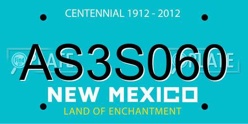 AS3S060 New Mexico License Plate