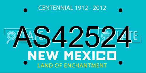 AS42524 New Mexico License Plate