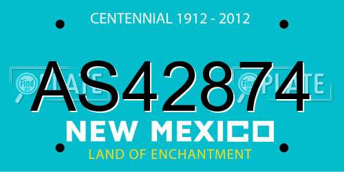 AS42874 New Mexico License Plate