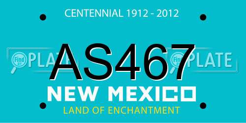 AS467 New Mexico License Plate