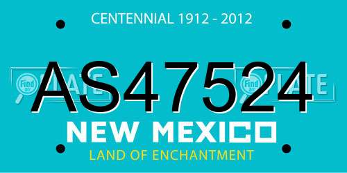 AS47524 New Mexico License Plate