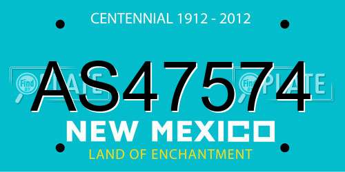 AS47574 New Mexico License Plate