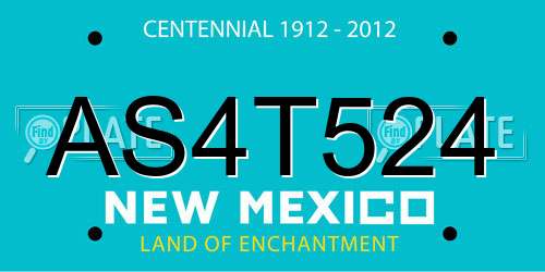 AS4T524 New Mexico License Plate