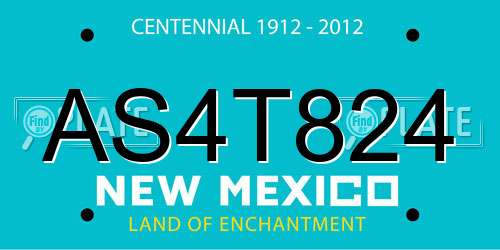 AS4T824 New Mexico License Plate