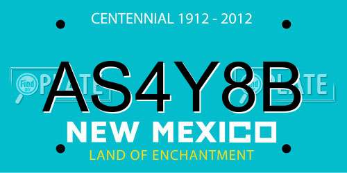 AS4Y8B New Mexico License Plate