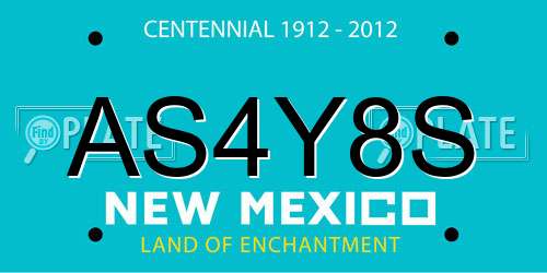 AS4Y8S New Mexico License Plate