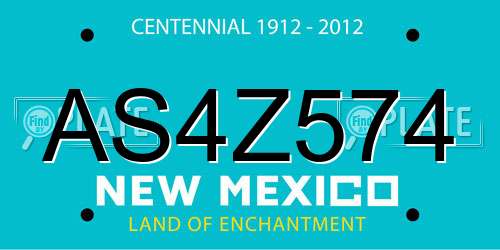 AS4Z574 New Mexico License Plate